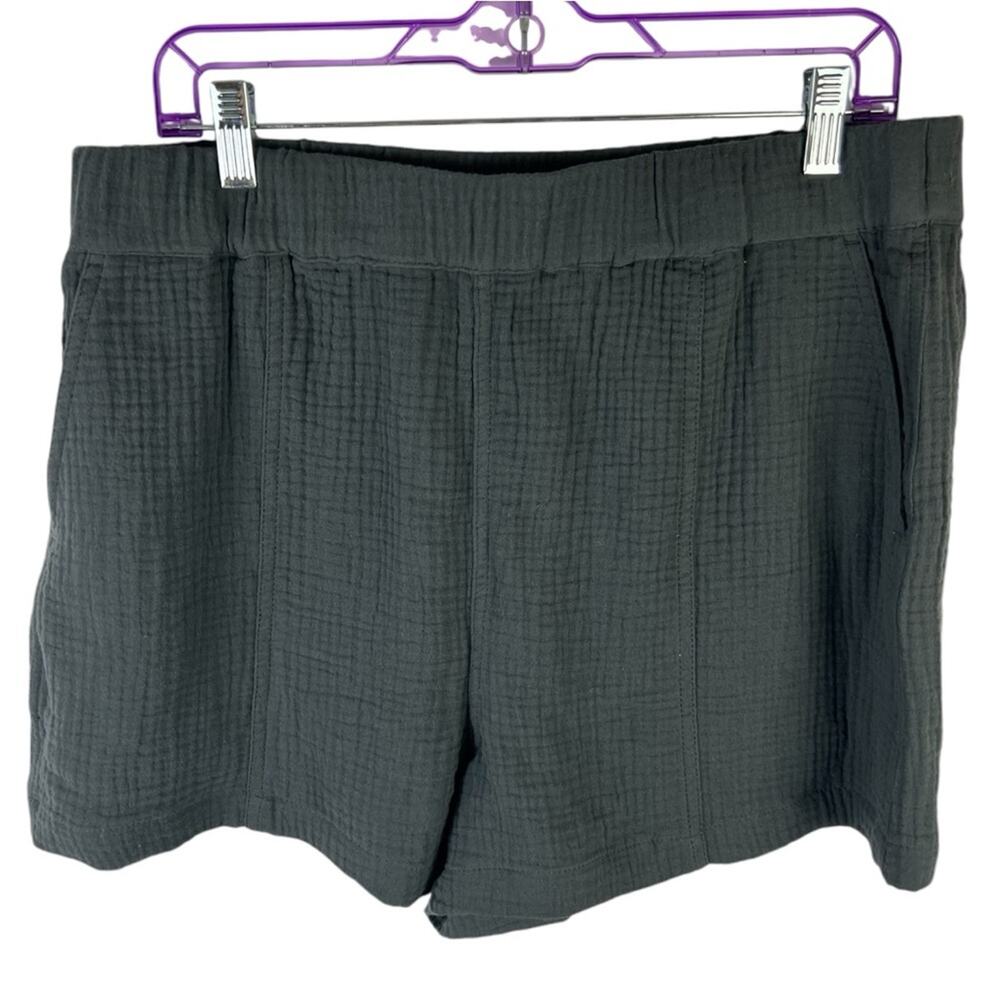 Madewell Easy Pull-On Shorts in Lightspun Casual Gauze Shorts Cotton Gray sz L